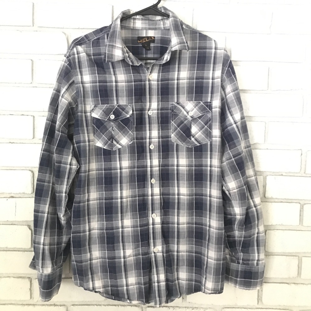 Men’s Helix Button Down Plaid - Lg